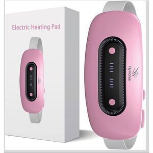Electric Heating Pad Portable Cordless with 4 Heat Levels & 4 Massage Modes Pink